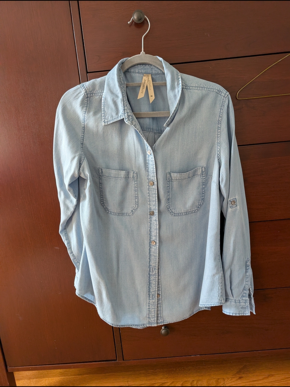 Liverpool Light Blue Denim Button-Down Shirt